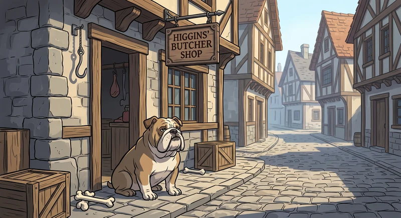 Grumble - Steadfast Old Bulldog Character Portrait in The Tales of Arthur Vance