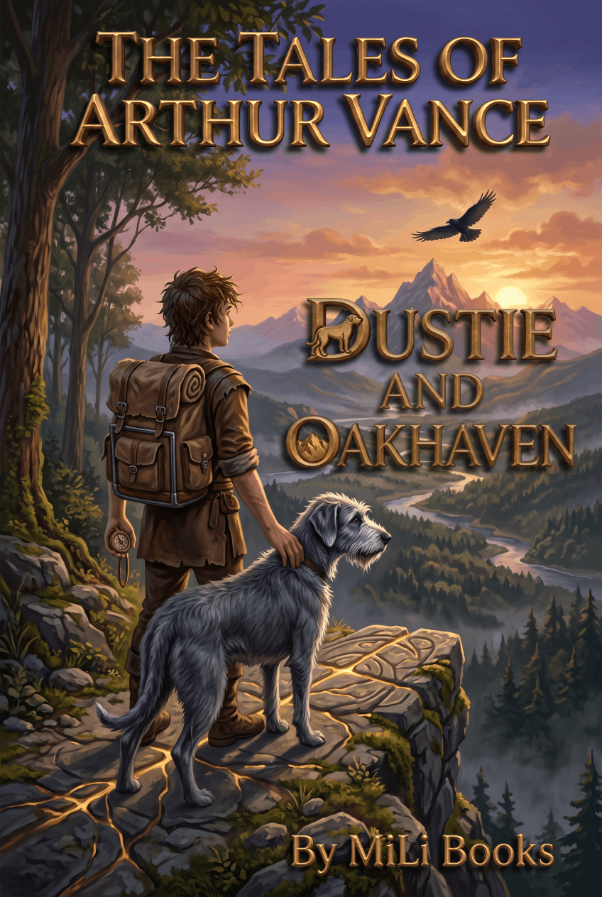 Dustie and Oakhaven - The Tales of Arthur Vance Book 1 Children's Adventure Reading Book Cover
